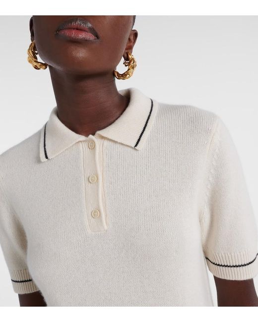Nili Lotan White Carline Cashmere Polo Sweater