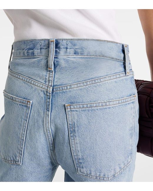 Agolde Blue 90's Pinch Waist High-Rise Straight Jeans