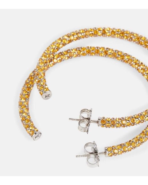 AMINA MUADDI Metallic Cameron Crystal-Embellished Earrings