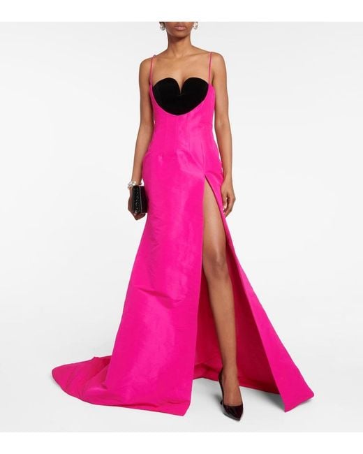 LAQUAN SMITH Pink Scoop-Front Gown