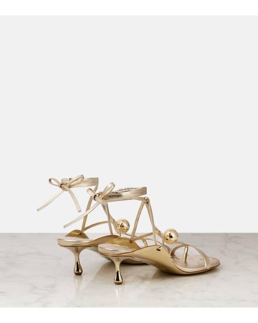 Jimmy Choo Zyra 50 Metallic Leather Sandals