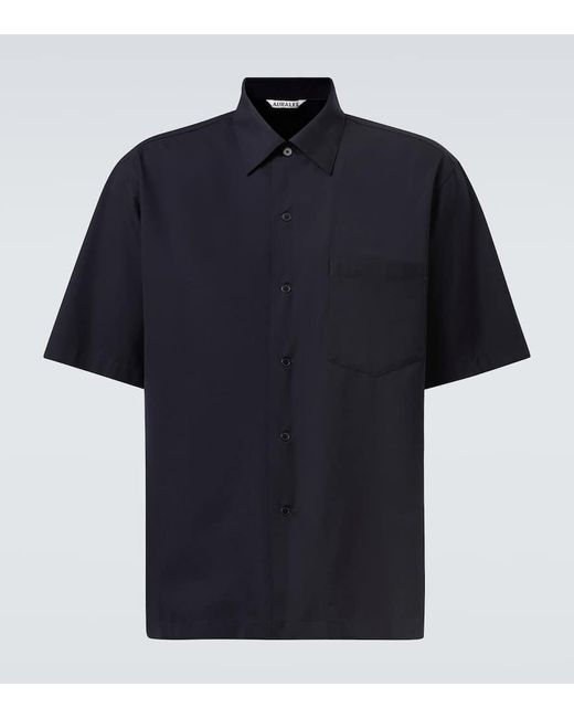 AURALEE Men's Blue Wool Shirt