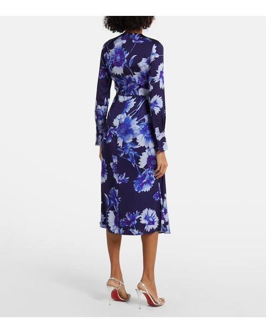 Robe Midi A Fleurs Erdem en coloris Blue