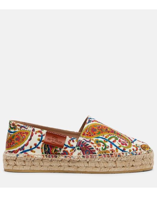 Etro Brown Paisley Canvas Espadrilles