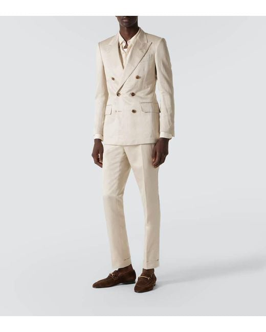 Tom Ford White Silk And Linen Twill Suit for men