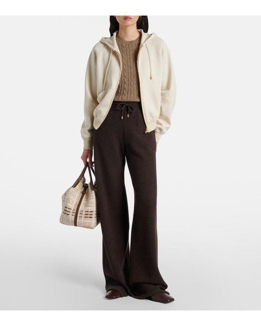 Loro Piana Natural Viera Cotton, Silk, And Cashmere Hoodie