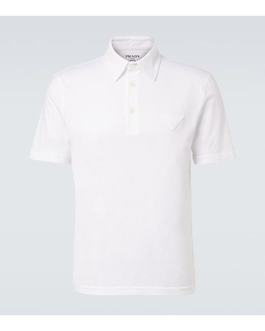 Polo De Algodon Prada de hombre de color White