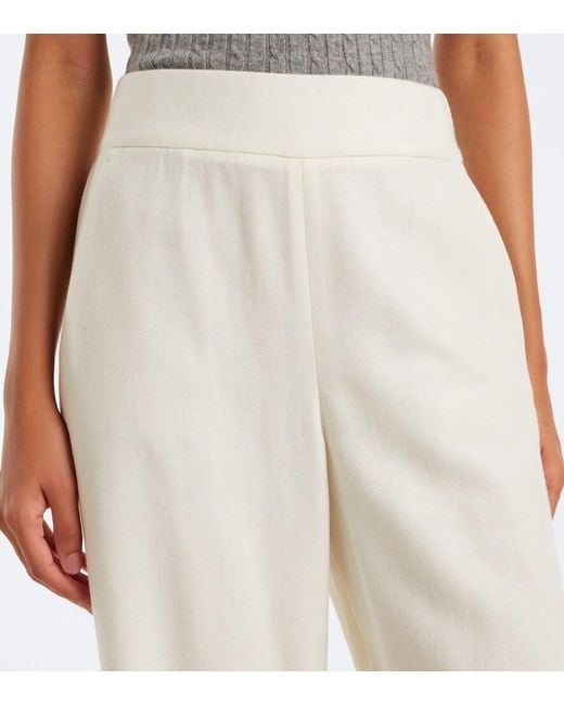 Eleventy White Wool And Cashmere Wide-Leg Pants