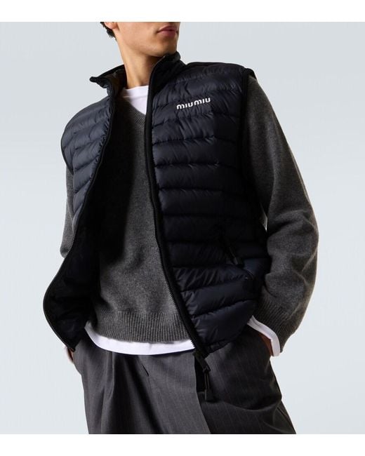Miu Miu Gray Layered Cashmere Sweater for men