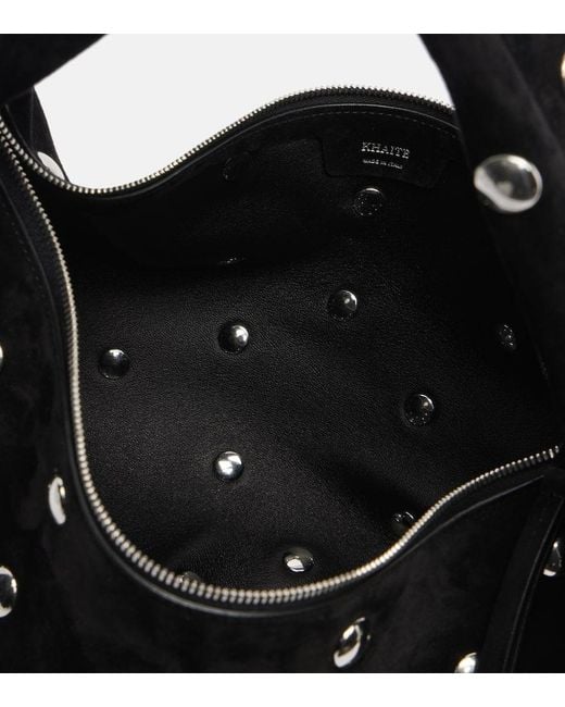 Khaite Black Tote Bag Olivia Medium Aus Veloursleder