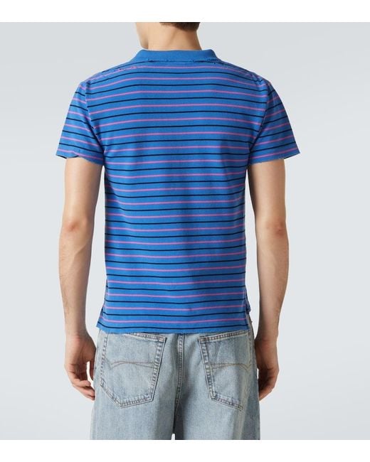 Balenciaga Blue Cotton Regular Polo Shirt With Logo Embroidery for men