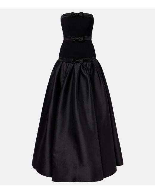 Rebecca Vallance Black Zendaya Crepe Satin-Paneled Corset Gown