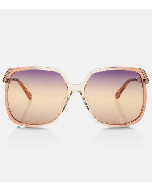 Occhiali Da Sole Oversize Con Logo di Chloé in Pink