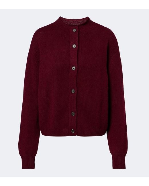 Lisa Yang Red Zirelle Cashmere Mockneck Cardigan