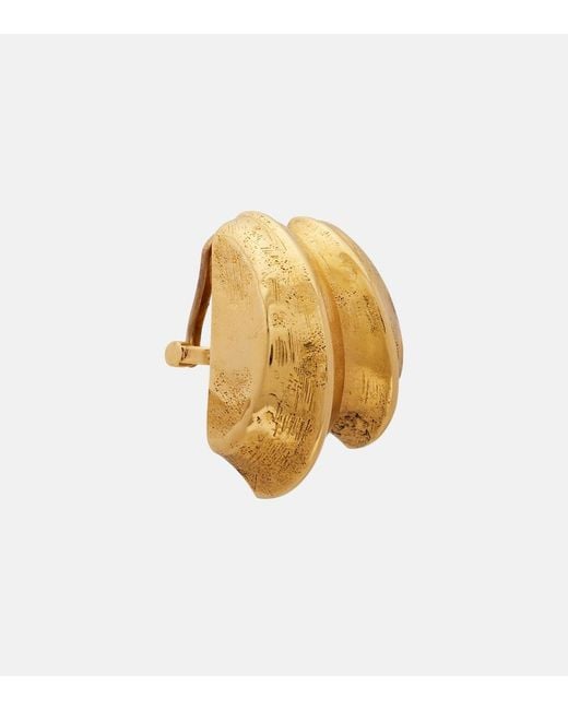 Saint Laurent White Double Blade Clip-On Earrings