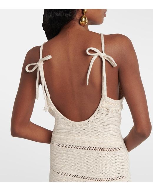 Isabel Marant Natural Araliage Macrame Cotton Minidress