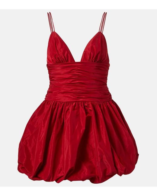 Staud Red Loren Ruched Minidress