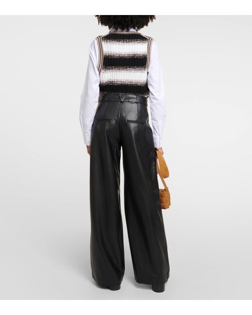 Pantalon ample Rennert en cuir synthetique Veronica Beard en coloris Black