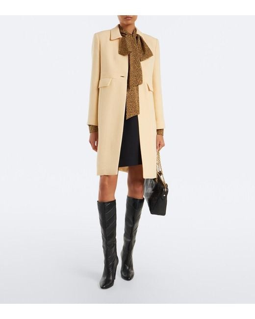 Valentino Natural Vgold Virgin Wool Crepe Coat