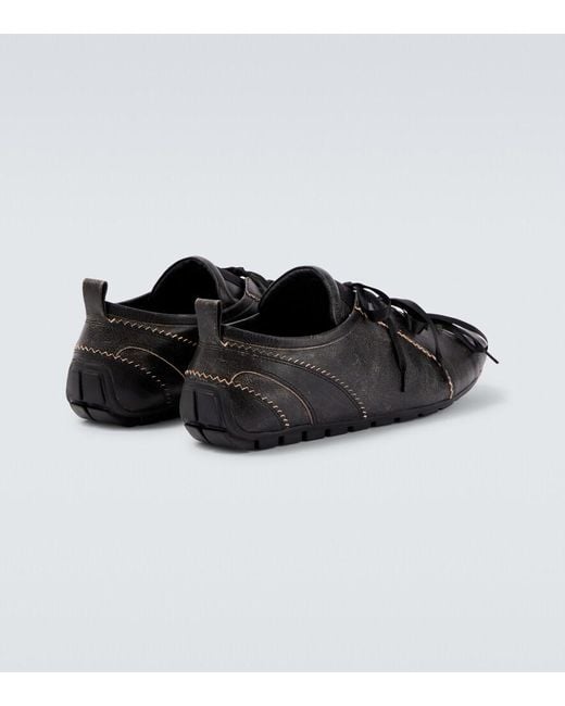 Simone Rocha Black Ballerina Grip Leather Sneakers for men