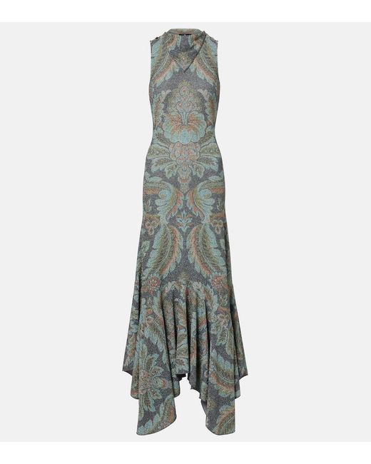 Etro Gray Paisley Gown
