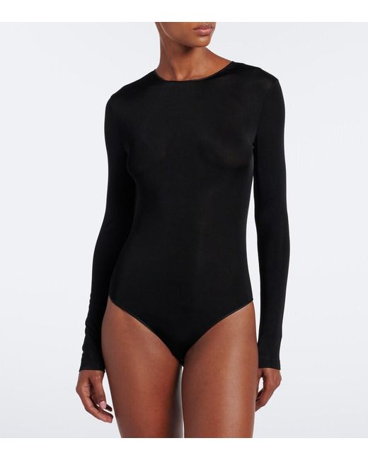 Saint Laurent Black Open-Back Jersey Bodysuit