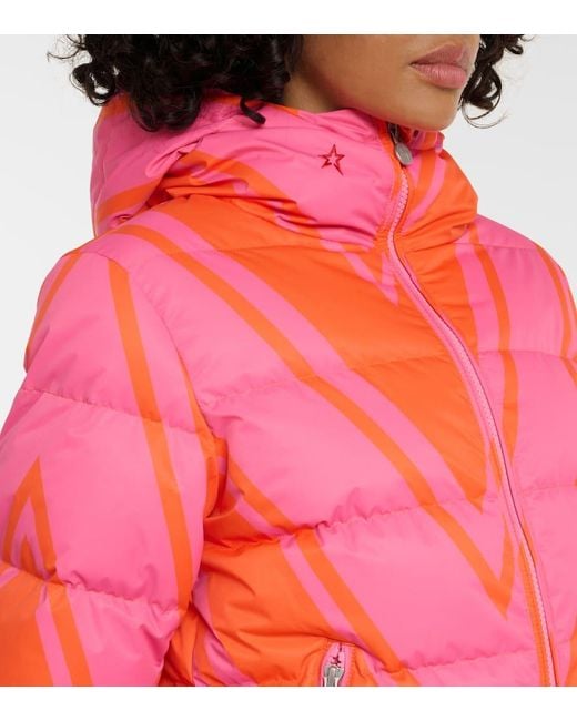 Perfect Moment Red Polar Flare Printed Down Jacket
