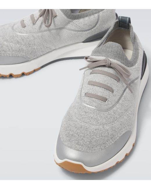 Brunello Cucinelli Sneakers Aus Strick in White für Herren