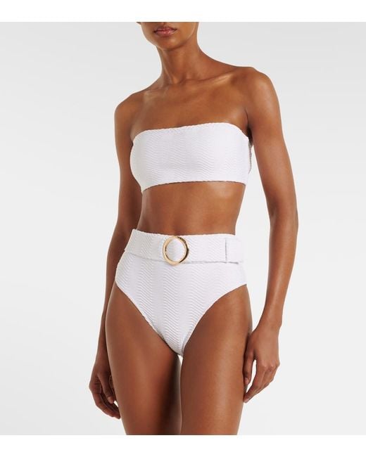 Alexandra Miro White Iris Bandeau Bikini Top