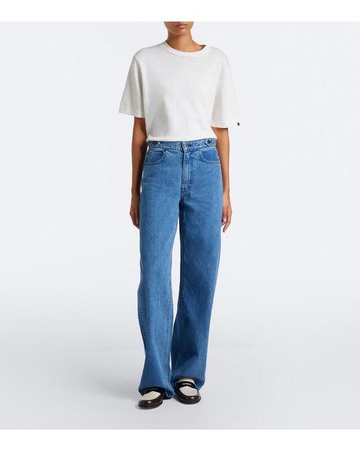 SLVRLAKE Denim Blue Cassie Wide-Leg Jeans