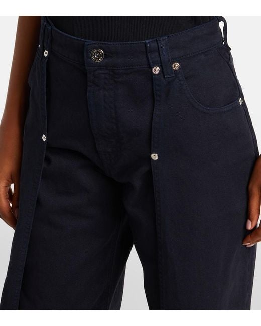 Jean Paul Gaultier Blue Low-Rise Wide-Leg Jeans