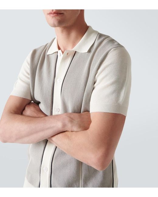 Orlebar Brown White Tiernan Ripley Knitted Cotton Shirt for men
