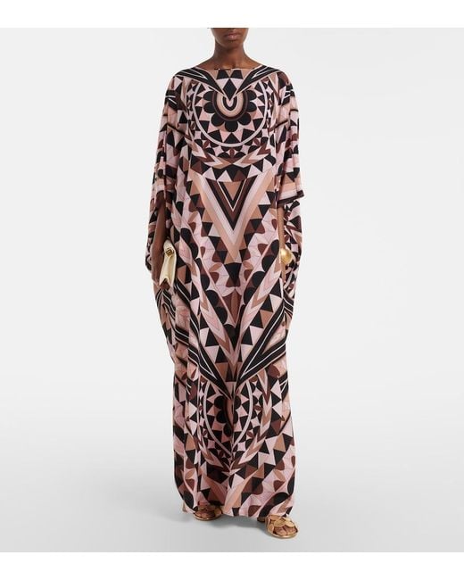Emilio Pucci Pink Manuba Silk Crepe De Chine Kaftan