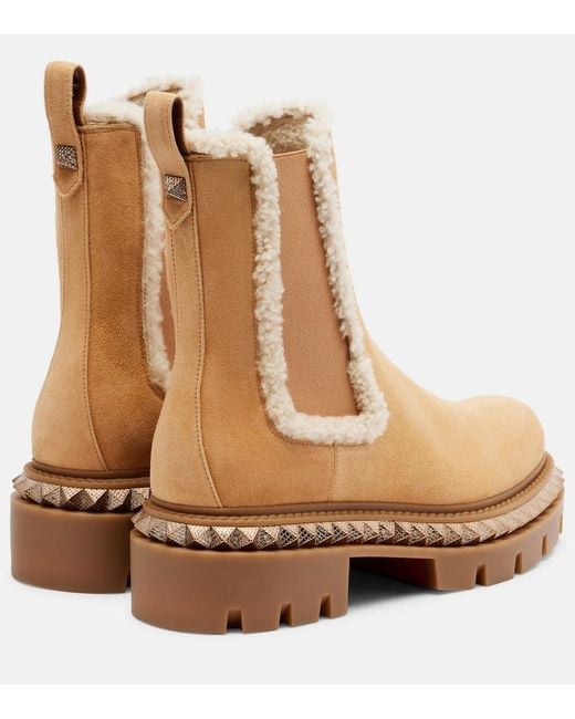 Bottines Chelsea St Emilia En Daim Et Shearling Christian Louboutin en coloris Brown