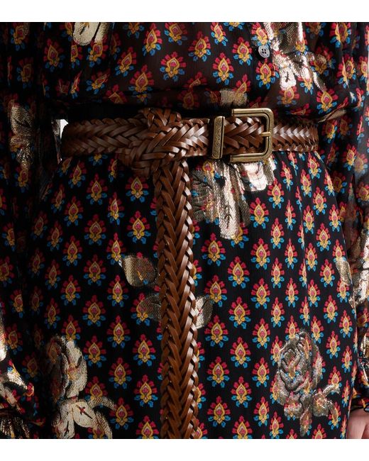 Etro Brown Braided Leather Belt