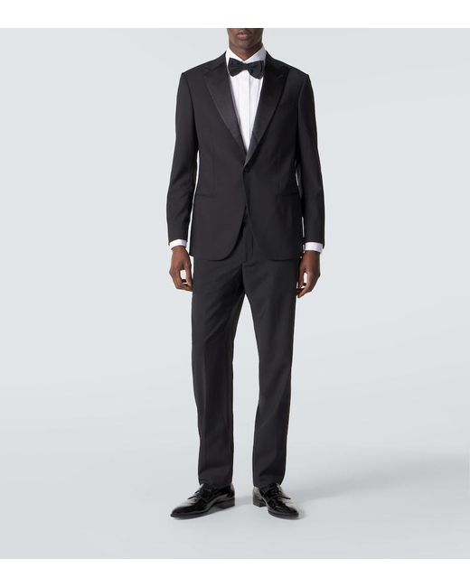 Giorgio Armani Black Single-Breasted Virgin Wool Tuxedo for men