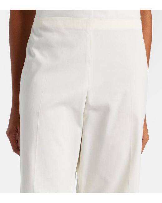 Khaite White Walter Cotton And Silk Flared Pants