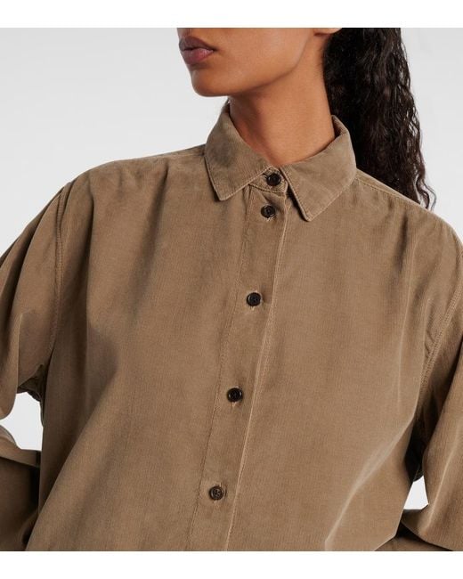 Camisa Sisilia De Pana De Algodon The Row de color Natural