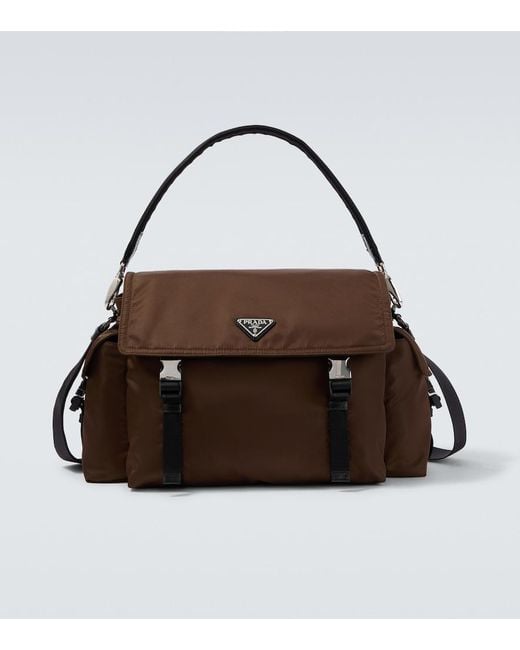 Prada Brown Explore Re-Nylon Messenger Bag for men