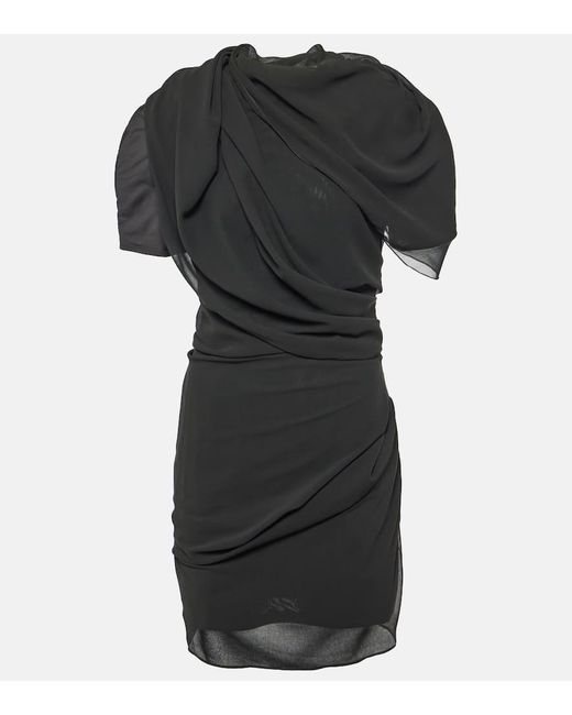Vestido La Robe Castagna de muselina drapeada Jacquemus de color Black