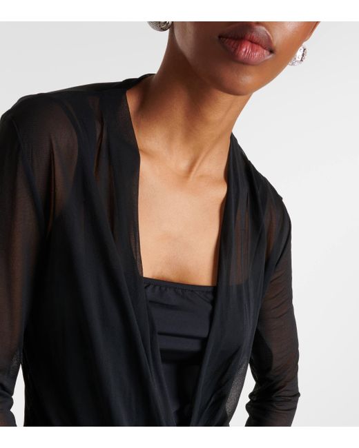 Givenchy Black Draped Jersey Blouse