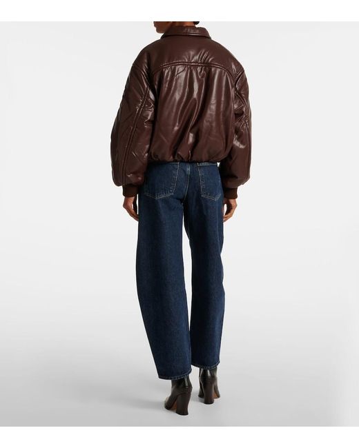 Agolde Brown X Shoreditch Ski Club Tate Faux Leather Bomber Jacket