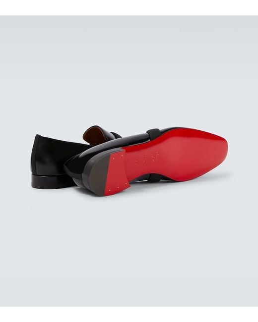 Christian Louboutin Black Dandydeco Patent Leather Loafers for men