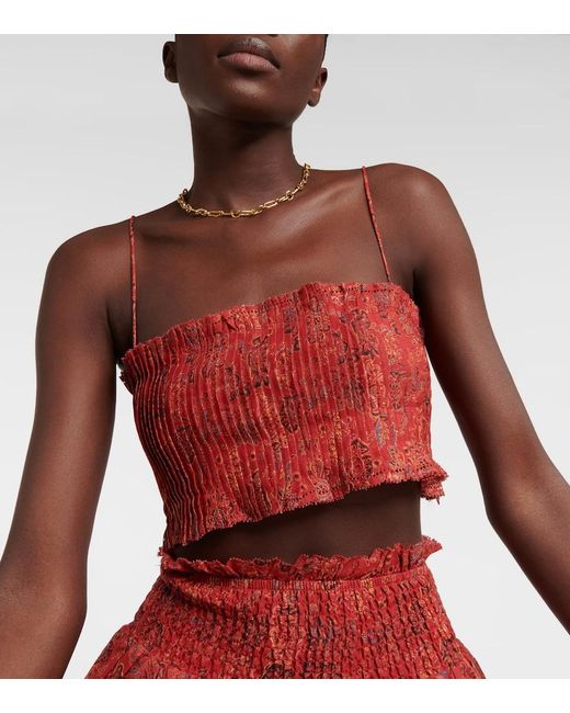 Sir Red Allegra Floral Ramie Crop Top