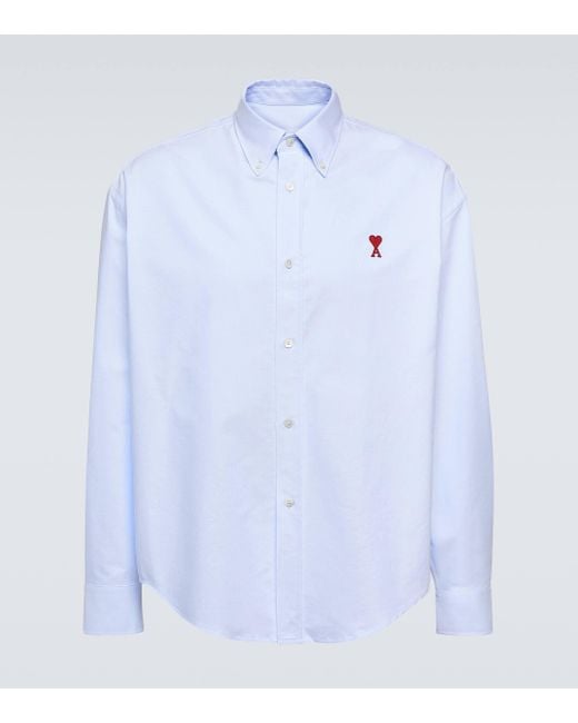 AMI Blue Ami De Cour Cotton Shirt for men