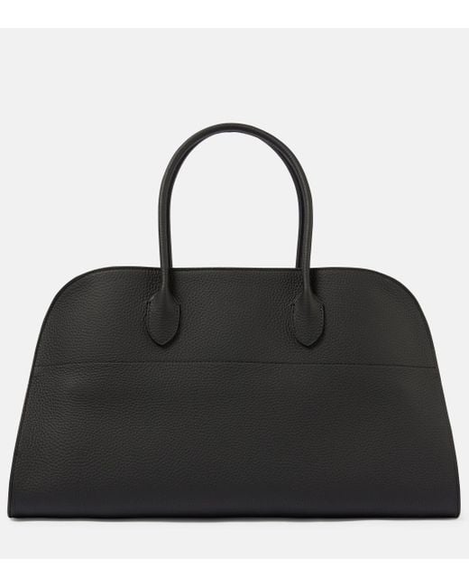 The Row Black Margaux Ew Leather Tote Bag