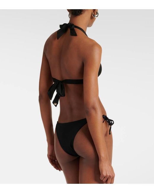 Max Mara Black Halterneck Bikini Top