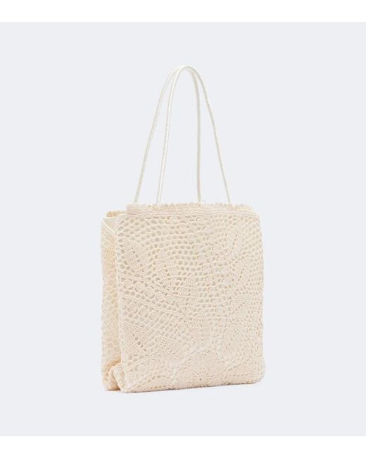 Magda Butrym White Julia Crochet Top-Handle Bag