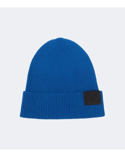 Tom Ford Blue Ribbed-Knit Cashmere Beanie for men