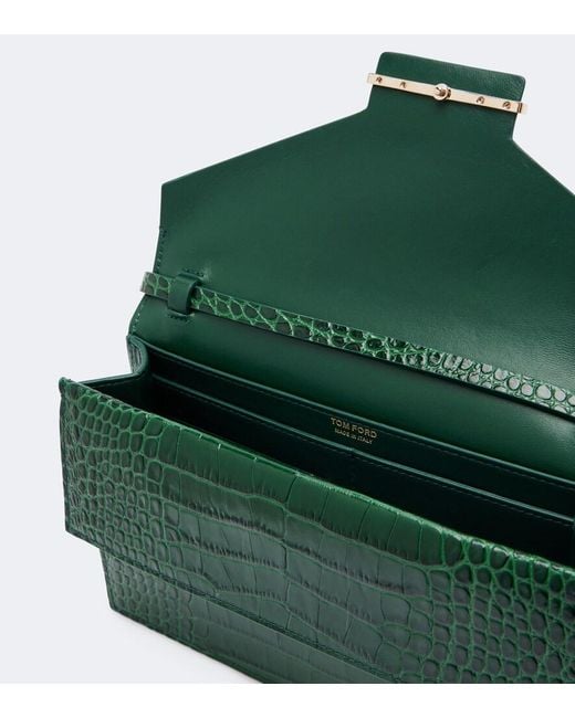 Tom Ford Green Aube Mini Leather Crossbody Bag